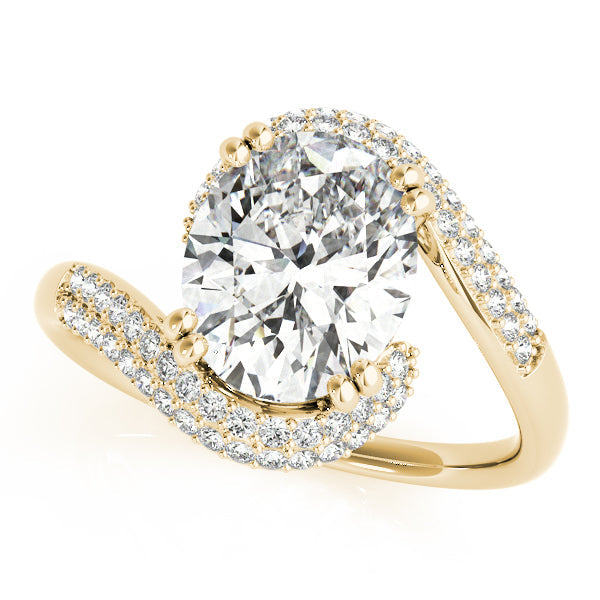 Romantic 10x8 Oval Diamond Engagement Ring in 10K/14K gold and platinum with certified lab-grown or natural diamonds