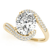Romantic 10x8 Oval Diamond Engagement Ring in 10K/14K gold and platinum with certified lab-grown or natural diamonds