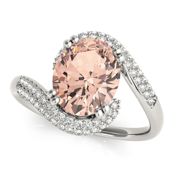 Romantic 10x8 Oval Diamond Engagement Ring in 10K/14K gold and platinum with certified lab-grown or natural diamonds
