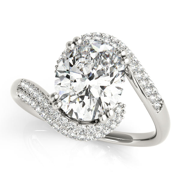 Romantic 10x8 Oval Diamond Engagement Ring in 10K/14K gold and platinum with certified lab-grown or natural diamonds