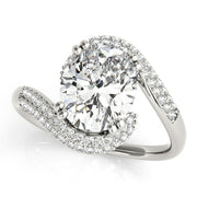 Romantic 10x8 Oval Diamond Engagement Ring in 10K/14K gold and platinum with certified lab-grown or natural diamonds