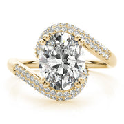 Romantic 10x8 Oval Diamond Engagement Ring in 10K/14K gold and platinum with certified lab-grown or natural diamonds