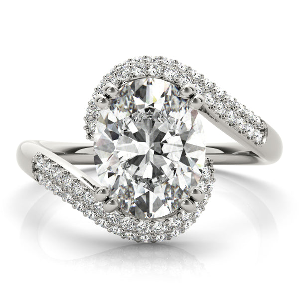 Romantic 10x8 Oval Diamond Engagement Ring in 10K/14K gold and platinum with certified lab-grown or natural diamonds
