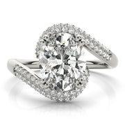 Romantic 10x8 Oval Diamond Engagement Ring in 10K/14K gold and platinum with certified lab-grown or natural diamonds