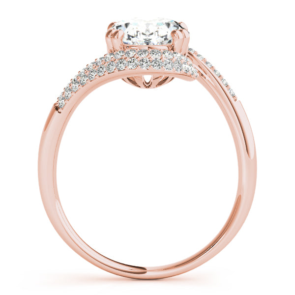 Romantic 10x8 Oval Diamond Engagement Ring in 10K/14K gold and platinum with certified lab-grown or natural diamonds