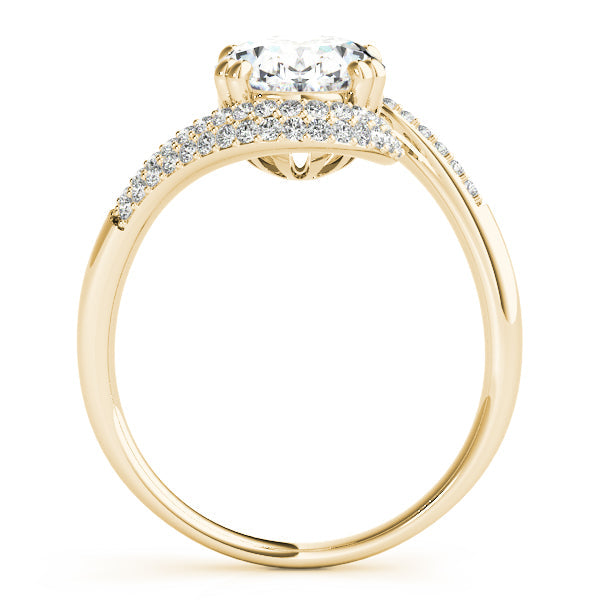 Romantic 10x8 Oval Diamond Engagement Ring in 10K/14K gold and platinum with certified lab-grown or natural diamonds
