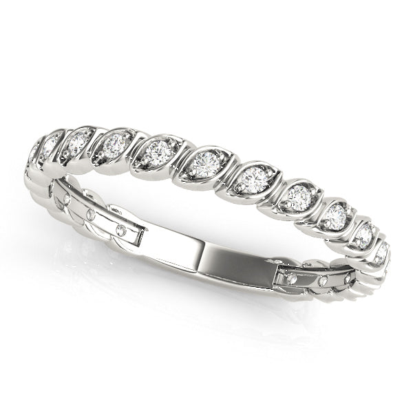 Prong Set Half Eternity Ring in Gold & Platinum