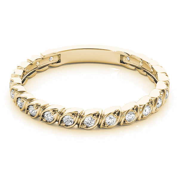 Prong Set Half Eternity Ring in Gold & Platinum