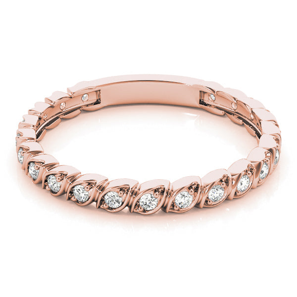 Prong Set Half Eternity Ring in Gold & Platinum