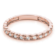 Prong Set Half Eternity Ring in Gold & Platinum