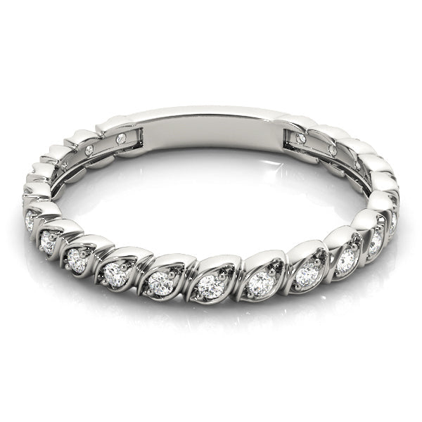 Prong Set Half Eternity Ring in Gold & Platinum