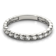 Prong Set Half Eternity Ring in Gold & Platinum