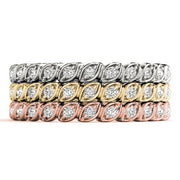 Prong Set Half Eternity Ring in Gold & Platinum