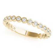 Scalloped Stackable Bezel Set Half Eternity Ring in 10K/14K gold and platinum with certified lab-grown or natural diamonds