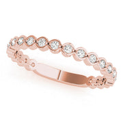 Scalloped Stackable Bezel Set Half Eternity Ring in Gold & Platinum