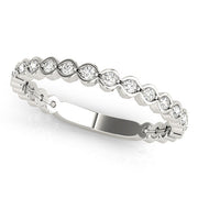 Scalloped Stackable Bezel Set Half Eternity Ring in Gold & Platinum