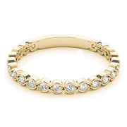 Scalloped Stackable Bezel Set Half Eternity Ring in Gold & Platinum