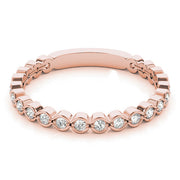 Scalloped Stackable Bezel Set Half Eternity Ring in Gold & Platinum