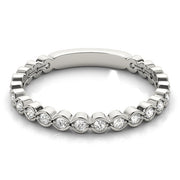 Scalloped Stackable Bezel Set Half Eternity Ring in Gold & Platinum