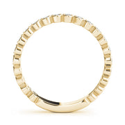 Scalloped Stackable Bezel Set Half Eternity Ring in Gold & Platinum