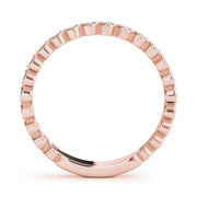 Scalloped Stackable Bezel Set Half Eternity Ring in Gold & Platinum