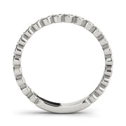 Scalloped Stackable Bezel Set Half Eternity Ring in Gold & Platinum