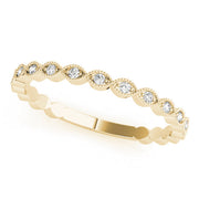 Marquise Shaped Milgrain Stackable Half Eternity Ring in 10K/14K gold and platinum with certified lab-grown or natural diamonds