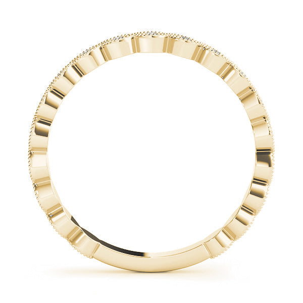 Marquise Shaped Milgrain Stackable Half Eternity Ring in Gold & Platinum
