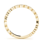 Marquise Shaped Milgrain Stackable Half Eternity Ring in Gold & Platinum