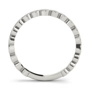 Marquise Shaped Milgrain Stackable Half Eternity Ring in Gold & Platinum