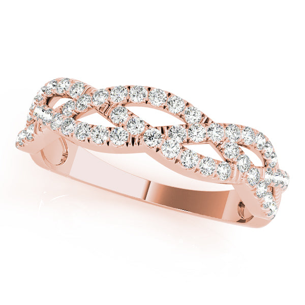 Multi Row Twisted Shank Engagement Rings Half Eternity Ring