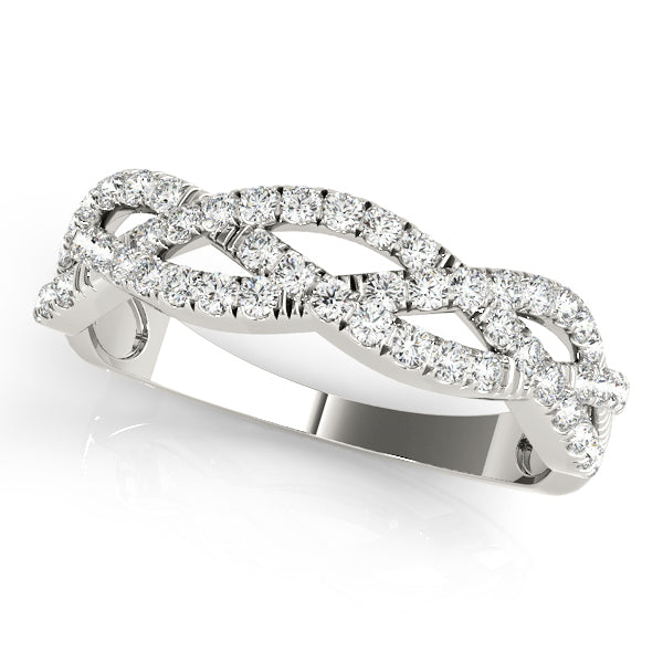 Multi Row Twisted Shank Engagement Rings Half Eternity Ring