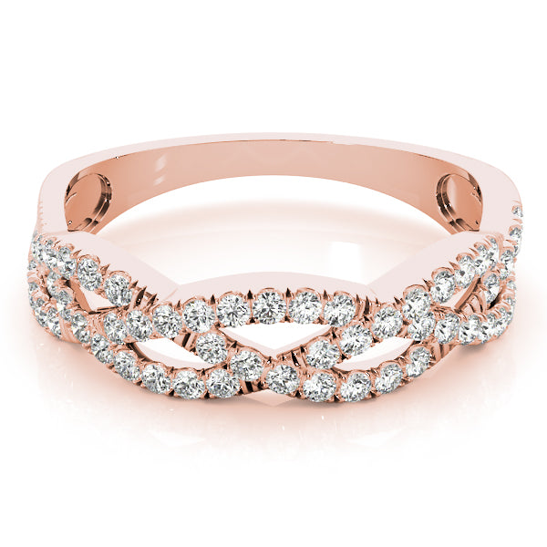 Multi Row Twisted Shank Engagement Rings Half Eternity Ring