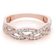 Multi Row Twisted Shank Engagement Rings Half Eternity Ring