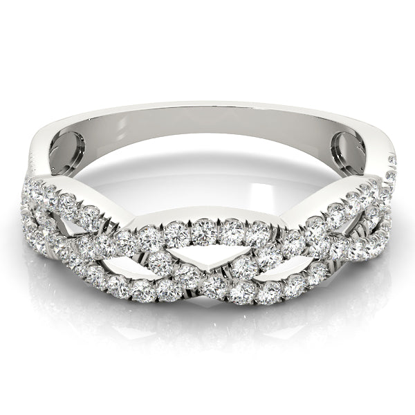 Multi Row Twisted Shank Engagement Rings Half Eternity Ring