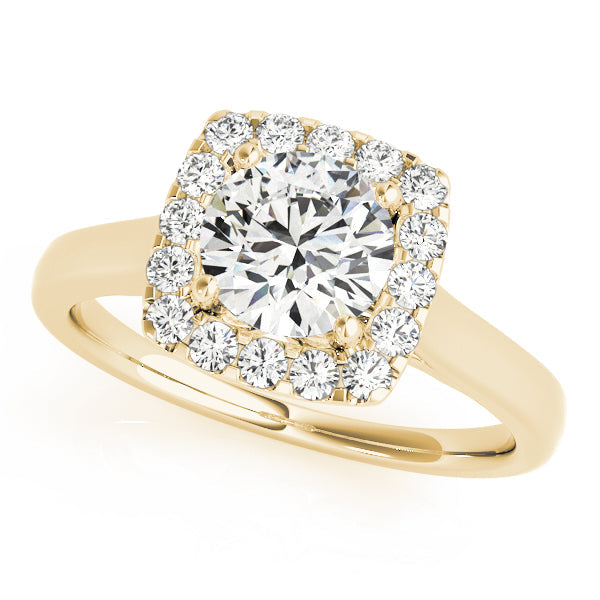 Timeless Halo Round Diamond Engagement Ring in 10K/14K gold and platinum with certified lab-grown or natural diamonds