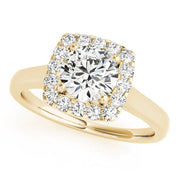 Timeless Halo Round Diamond Engagement Ring in 10K/14K gold and platinum with certified lab-grown or natural diamonds