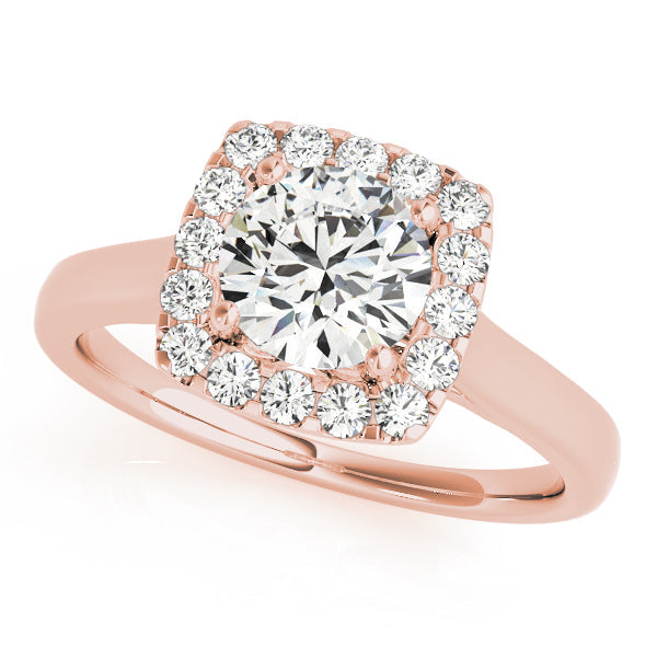 Timeless Halo Round Diamond Engagement Ring in 10K/14K gold and platinum with certified lab-grown or natural diamonds