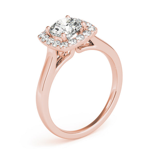 Timeless Halo Round Diamond Engagement Ring in 10K/14K gold and platinum with certified lab-grown or natural diamonds
