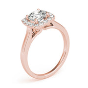 Timeless Halo Round Diamond Engagement Ring in 10K/14K gold and platinum with certified lab-grown or natural diamonds