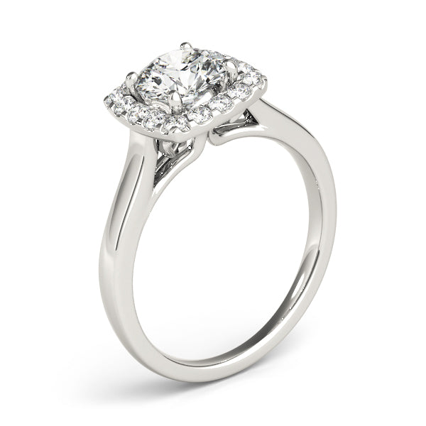 Timeless Halo Round Diamond Engagement Ring in 10K/14K gold and platinum with certified lab-grown or natural diamonds