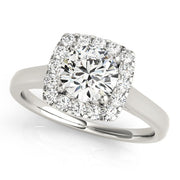 Timeless Halo Round Diamond Engagement Ring in 10K/14K gold and platinum with certified lab-grown or natural diamonds