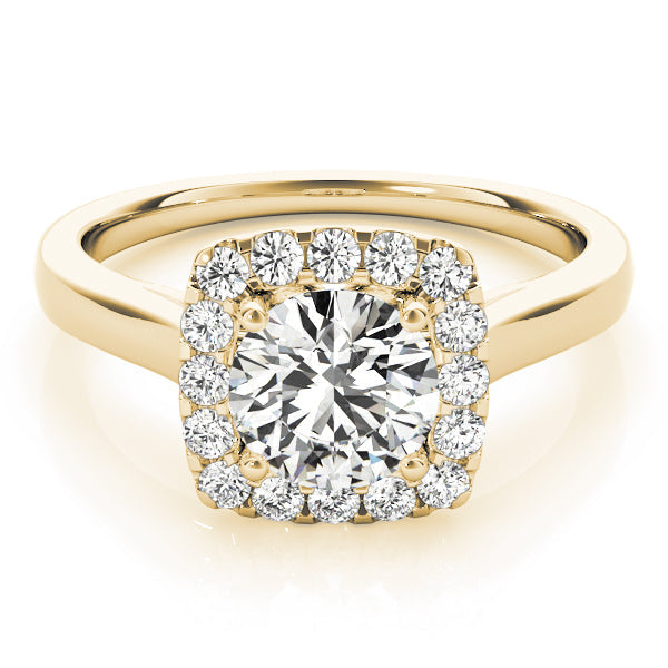 Timeless Halo Round Diamond Engagement Ring in 10K/14K gold and platinum with certified lab-grown or natural diamonds