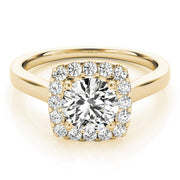 Timeless Halo Round Diamond Engagement Ring in 10K/14K gold and platinum with certified lab-grown or natural diamonds