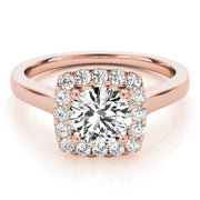 Timeless Halo Round Diamond Engagement Ring in 10K/14K gold and platinum with certified lab-grown or natural diamonds