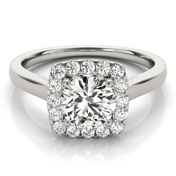 Timeless Halo Round Diamond Engagement Ring in 10K/14K gold and platinum with certified lab-grown or natural diamonds