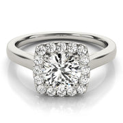 Timeless Halo Round Diamond Engagement Ring in 10K/14K gold and platinum with certified lab-grown or natural diamonds