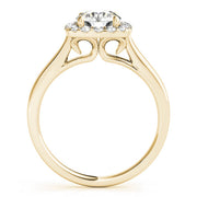 Timeless Halo Round Diamond Engagement Ring in 10K/14K gold and platinum with certified lab-grown or natural diamonds