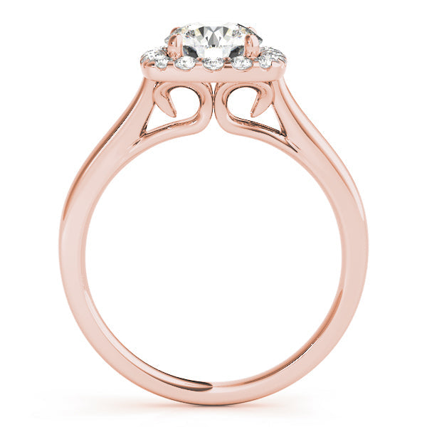 Timeless Halo Round Diamond Engagement Ring in 10K/14K gold and platinum with certified lab-grown or natural diamonds