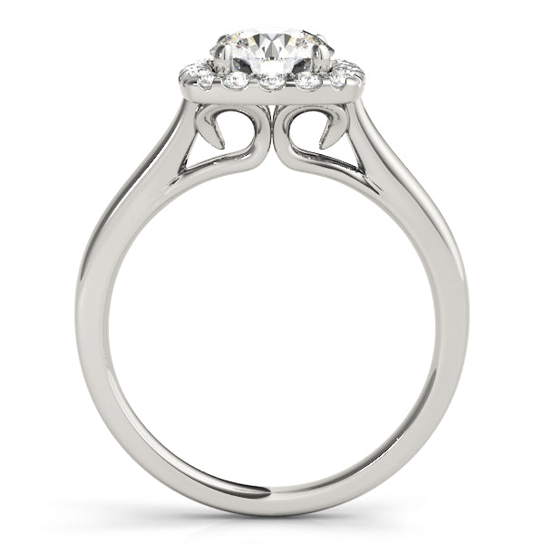 Timeless Halo Round Diamond Engagement Ring in 10K/14K gold and platinum with certified lab-grown or natural diamonds